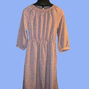 Cottagecore Lavender Floral Prairie Midi Dress Ehka Sopo Size Small Medium NWT